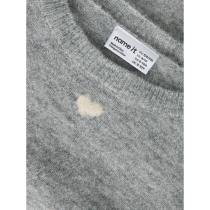 NAME IT Striktrøje Ogusse Grey Melange Hearts In Birch